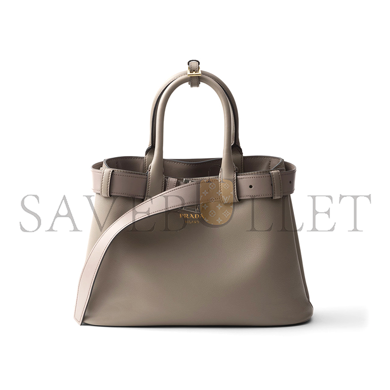 PRADA BUCKLE LARGE LEATHER HANDBAG WITH BELT 1BA416 (37.5*27.5*14cm) PRADA BUCKLE LARGE LEATHER HANDBAG WITH BELT 1BA416 (37.5*27.5*14cm)